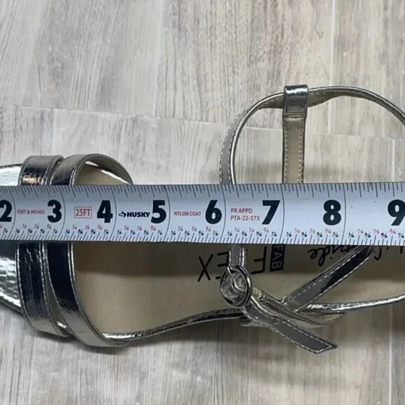 Life Stride Fab Flex Miracle Open Toe Metallic Faux Leather Sandal - Picture 9 of 9